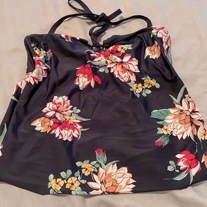 Size small cute open back navy tankini top.